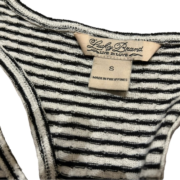 Lucky Brand Strip Tank Top Lace Up Racer Back - Picture 3 of 4